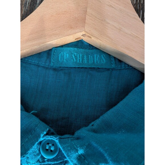 CP Shades Blue Linen Midi Dress Vest XS Button Up - Picture 4 of 9